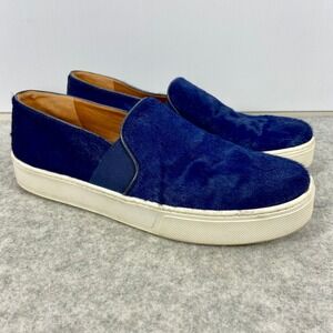 Vince Blair Slip On‎ Sneakers Navy Blue Fur Womens 7.5